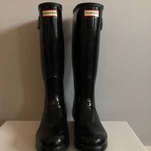 Hunter Tall Gloss Black Rain Boots